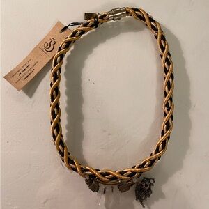 Julie Bessette cord and crystal necklace NWT